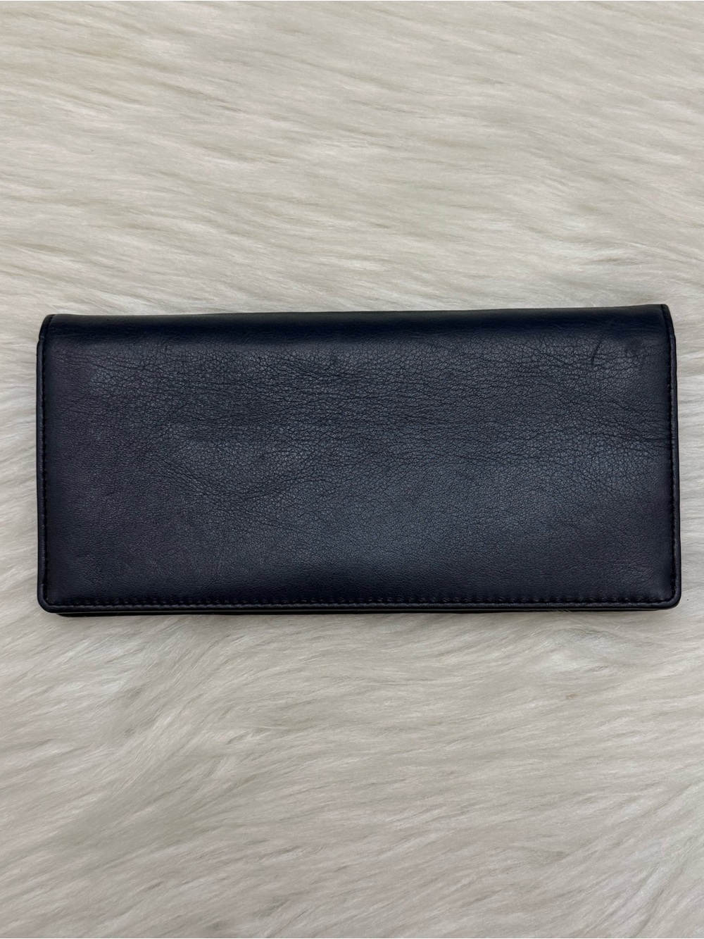 BOTKIER - BLUE ALL LEATHER BIKER QUILTED MOTO LONG SNAP WALLET - Picture 3 of 12